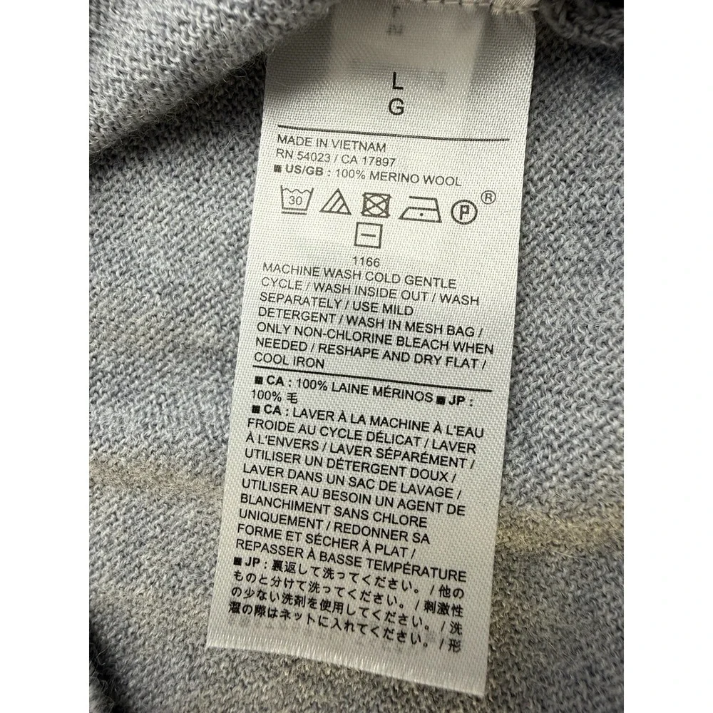 Banana‎ Republic Merino Wool Sweater Gray Crewneck Minimalist L